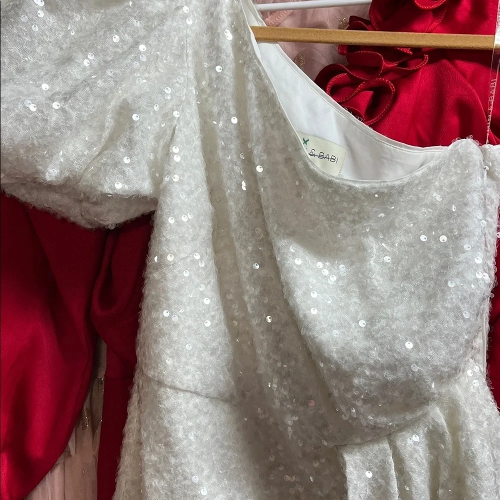 BHLDN Sachin & Babi Elegant White One-Shoulder Dress Size 4,12 ,10 - Picture 4 of 7